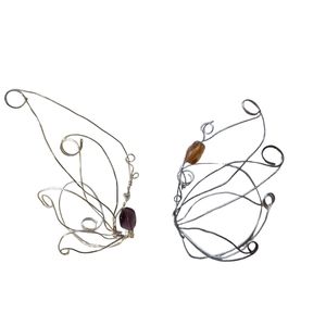 Fae Winged ear cuffs/Angel wings/elven ear cuffs silver